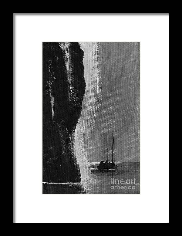 Moonlight Framed Print featuring the painting Moonlit Sail by Trilby Cole