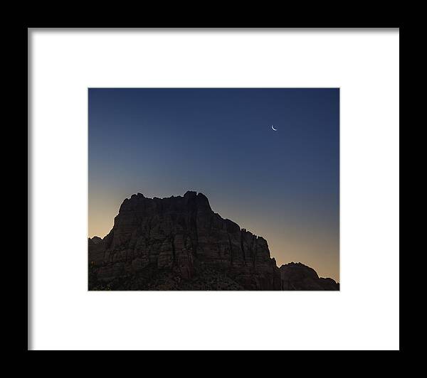 Zion Framed Print featuring the photograph Moonrise near Zion by Dwight Theall