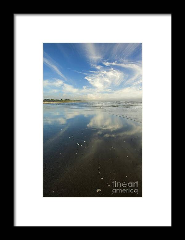 Cirrus Framed Print featuring the photograph Moonstone Beach Reflections by Michael Dawson