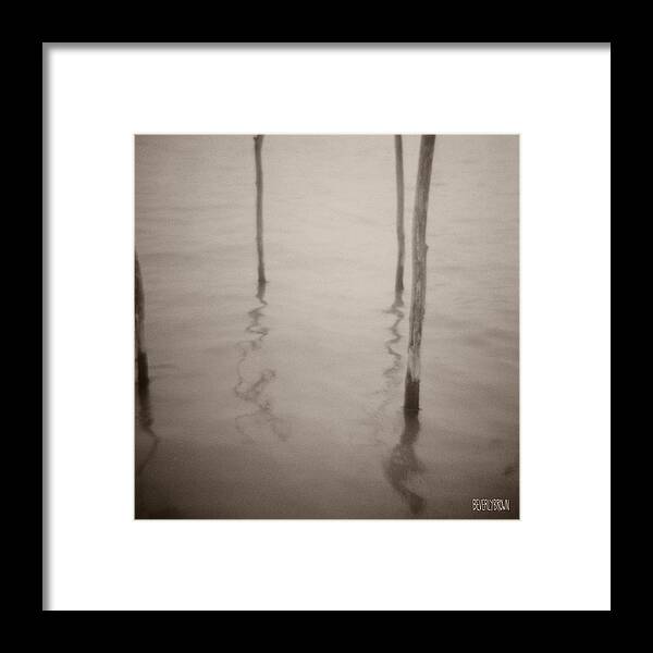 Sepia Framed Print featuring the photograph Moorings Venice by Beverly Brown