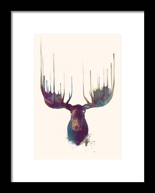 Moose Framed Print featuring the painting Moose by Amy Hamilton