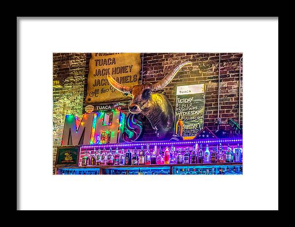 Alcohol Framed Print featuring the photograph Moose Head Saloon II by Traveler's Pics