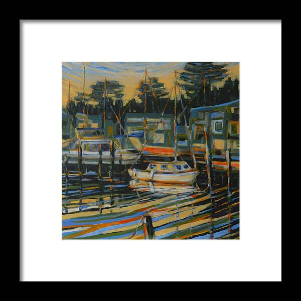Boats Framed Print featuring the painting Mordialloc Creek by Zofia Kijak