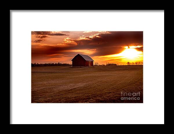 Sunrise Framed Print featuring the photograph Morning Barn by Randall Cogle
