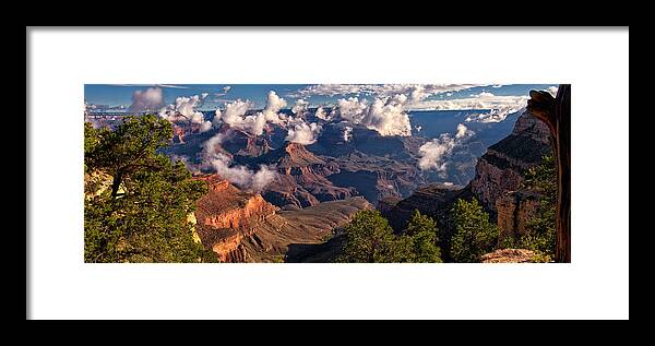 Grand Canyon Framed Print featuring the photograph Morning Clouds at El Tovar by Joe Ownbey