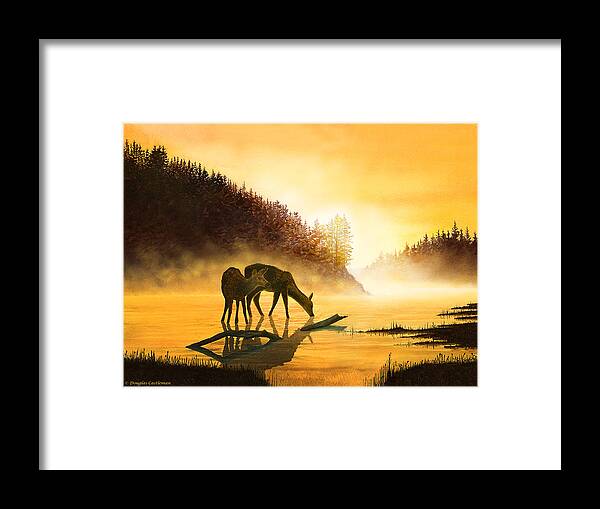 Landscape Framed Print featuring the painting Morning Drink by Douglas Castleman
