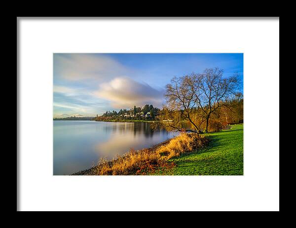 Lake Framed Print featuring the photograph Morning Light at the Lake by Ken Stanback