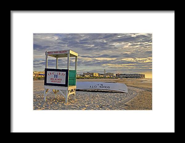 Ocean City Framed Print featuring the photograph Morning On The Beach by Dan Myers
