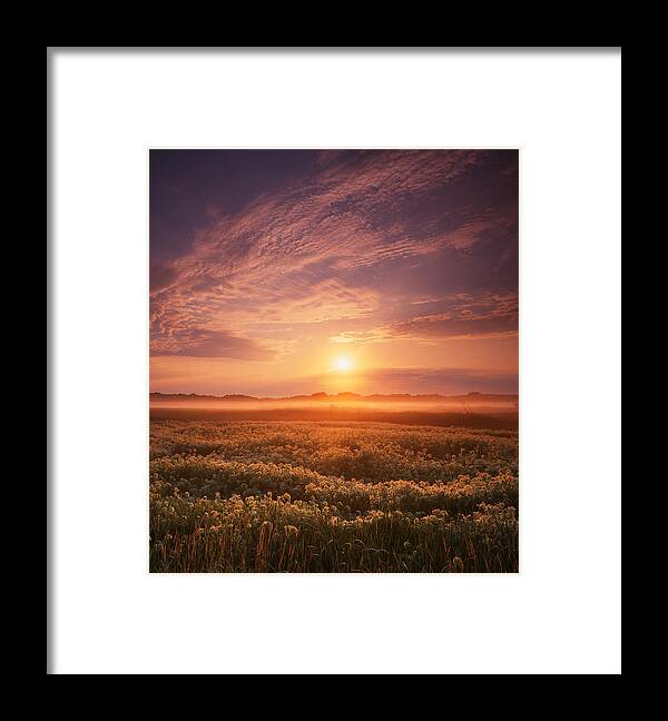 Sunset Framed Print featuring the photograph Morning on the Fen by Ray Mathis