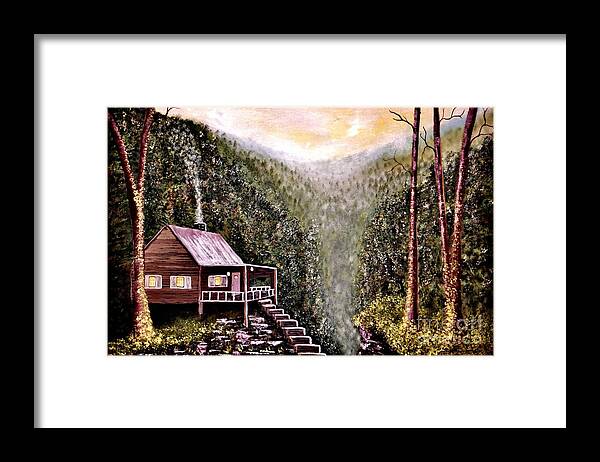 Mountain Framed Print featuring the painting Morning On The Mountain by Tim Townsend