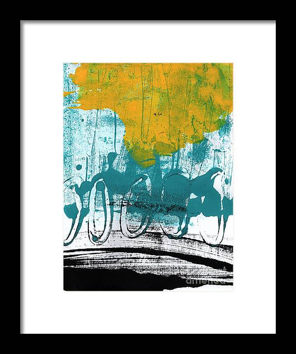 Abstract Painting Framed Print featuring the painting Morning Ride by Linda Woods