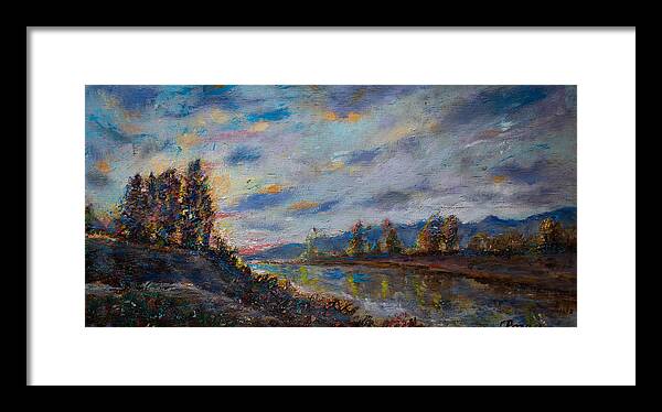 Landscape Framed Print featuring the painting Morning splendor by Horacio Prada