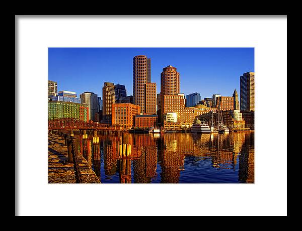 Boston Framed Print featuring the photograph Morning Sun on the Harbor by Joann Vitali