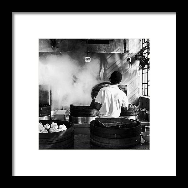 Georgetown Framed Print featuring the photograph Morning Walk. Steaming Bao In A George by David Hagerman