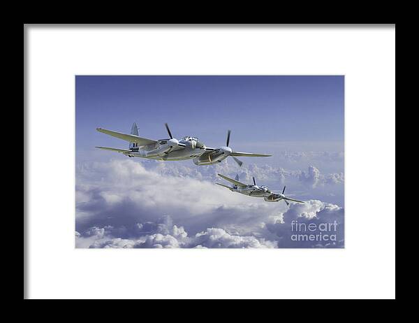 De Havilland Mosquito Framed Print featuring the digital art Mosquito Patrol by Airpower Art