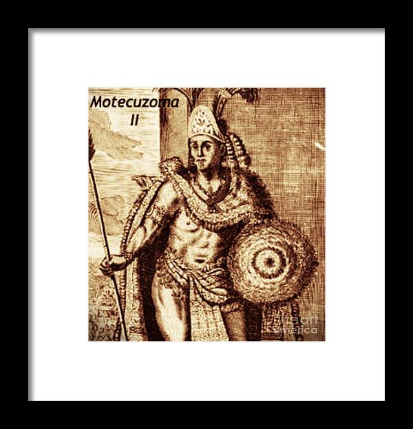 Aztec Framed Print featuring the digital art Motecuzoma II by Steven Pipella