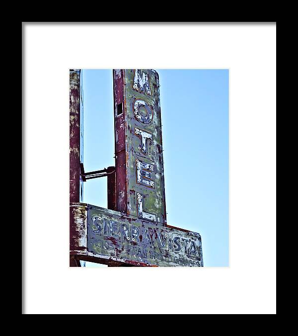 Photography Framed Print featuring the photograph Motel Sierra Vista Vintage Neon Sign by Gigi Ebert