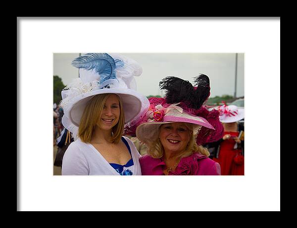 Churchill Downs Framed Print featuring the photograph Mother and Daughter at Churchill Downs by John McGraw
