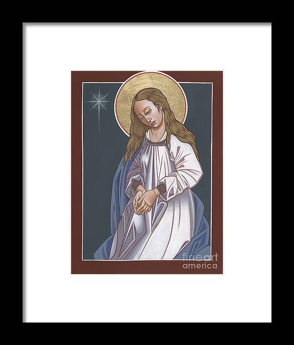 mother Of God Waiting In Adoration Pregnant Mary Framed Print featuring the painting Mother of God Waiting in Adoration 248 by William Hart McNichols