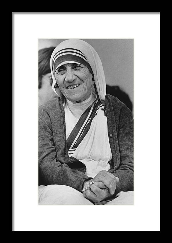 20th Century Framed Print featuring the photograph Mother Teresa, Catholic Saint by Ulrike Welsch