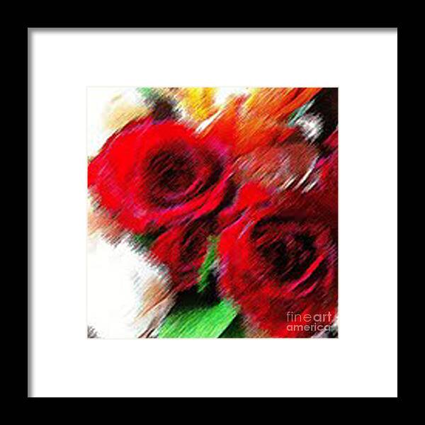 Photograph Taken On Mother's Day Flowers Framed Print featuring the digital art Mother's Day Roses 2 by Gayle Price Thomas