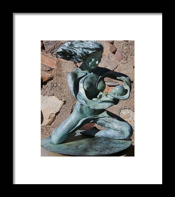 Statue Framed Print featuring the photograph Mother's Love by Rhonda McDougall