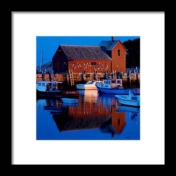 Motif #1 Framed Print featuring the photograph Motif Number One - Rockport Mass by Jacqueline M Lewis