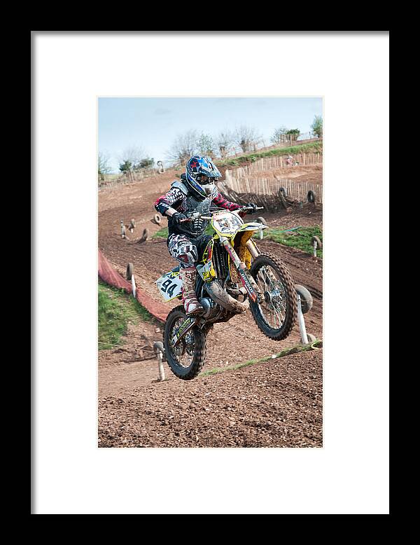Motorcross Framed Print featuring the photograph Motocross leap by Roy Pedersen
