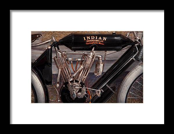 Savad Framed Print featuring the photograph Motorcycle - An oldie but a goodie by Mike Savad
