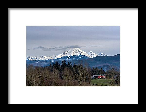 Abbotsford Framed Print featuring the photograph Mount Baker from Abbotsford by Michael Russell