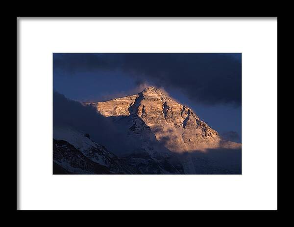 Adventure Tourism Framed Print featuring the photograph Mount Everest At Sunset by Jake Norton