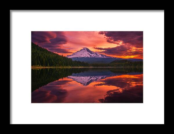 Lake Framed Print featuring the photograph Mount Hood Sunrise by Darren White