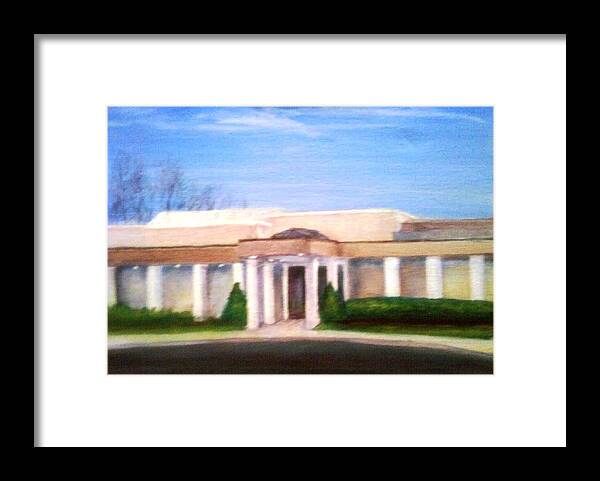 Mount Laurel Framed Print featuring the painting Mount Laurel Library by Sheila Mashaw