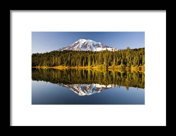Mount Rainier Framed Print featuring the photograph Mount Rainier from Reflection Lakes by Michael Russell