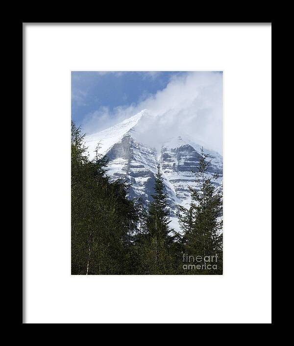 Mount Robson Framed Print featuring the photograph Mount Robson - spindrift by Phil Banks
