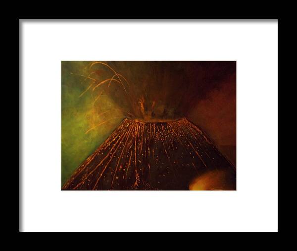 Volcano Framed Print featuring the painting Mount Ruapehu by Teresa Peterson