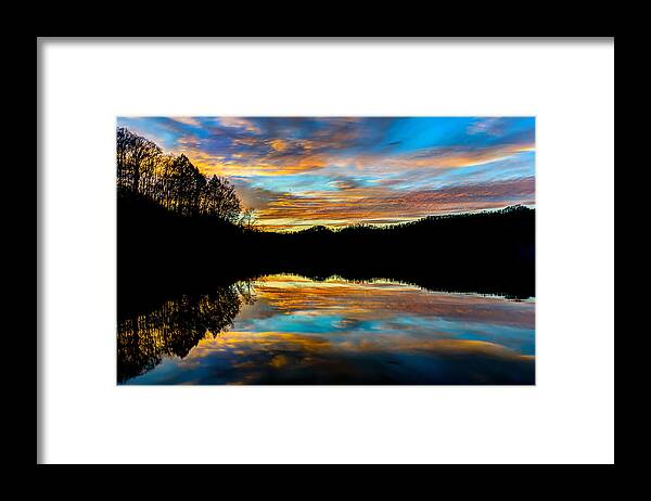 Cranks Creek Lake Framed Print featuring the photograph Mountain lake sunset by Anthony Heflin