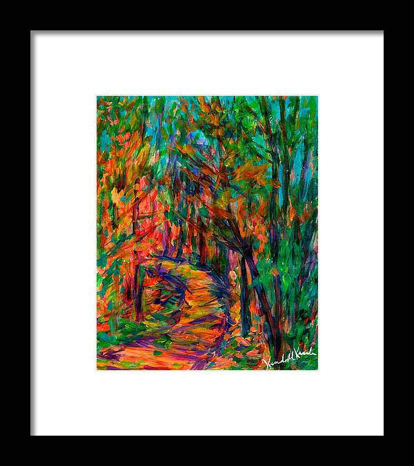 Mountain Path Paintings Framed Print featuring the painting Mountain Path by Kendall Kessler