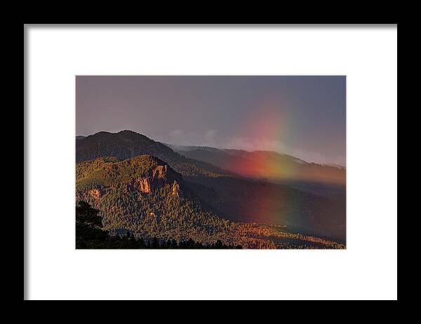 Mountain Rainbow Framed Print featuring the photograph Mountain Rainbow-002 by Mark Langford