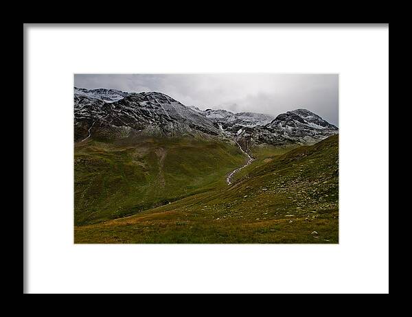 Mountain Framed Print featuring the photograph Mountainscape with snow by Roberto Pagani