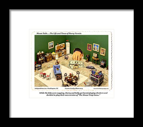 Satire Framed Print featuring the photograph Mouse Tails The Life and Times of Harry Vermin by Gene Bleile Photography 