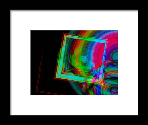 Green Framed Print featuring the digital art Movement Mingling with Color by Teri Schuster
