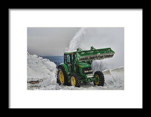 Tractors Framed Print featuring the photograph Moving Snowbanks by Sue Capuano