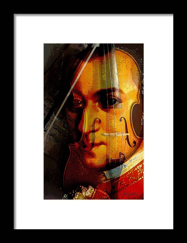 Classical Music Framed Print featuring the digital art Mozart by John Vincent Palozzi