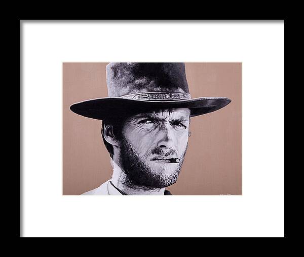 Western Framed Print featuring the painting Mr. Eastwood by Ellen Patton