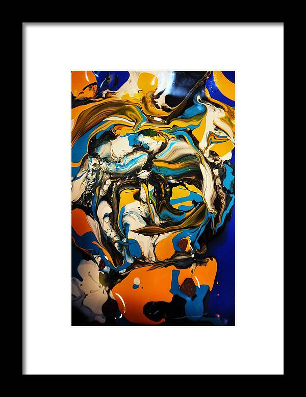 Abstract Framed Print featuring the painting Mr. Rainbow with a Fried Egg Sunny Side Up by Kicking Bear Productions