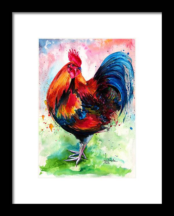 Painting Framed Print featuring the painting Mr. Rooster by Isabel Salvador