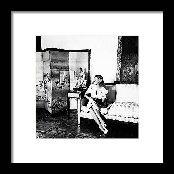 Political Framed Print featuring the photograph Mrs. George X. Mclanahan On A Sofa by Horst P. Horst
