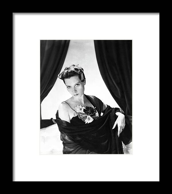 Fashion Framed Print featuring the photograph Mrs. John C. Wilson Wearing A Dress With Flowers by Horst P. Horst