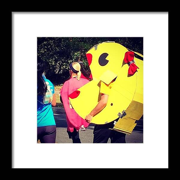 Goldengatepark Framed Print featuring the photograph Ms. Pac-man Going For A Caped Blond At by Steven Shewach